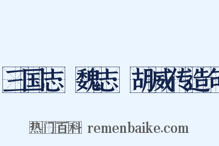 三国志·魏志·胡威传造句是什么意思的图片